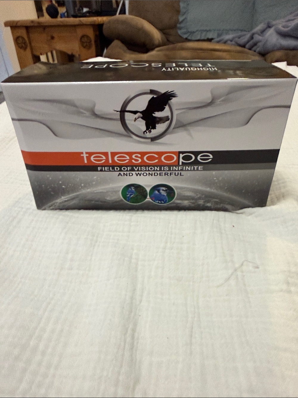 Source Unknown Telescope Box in White, Black, Orange